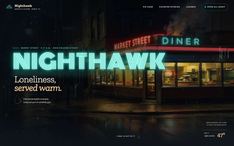 The Nighthawk Diner — Market Street, after midnight