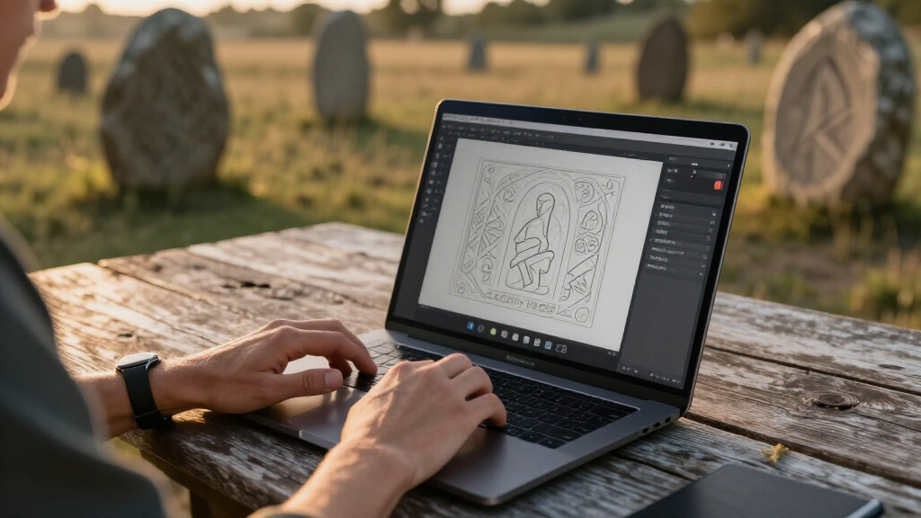 The Power Of AI In Modern SVG Carving: 'The Runestone Field' Unveiled